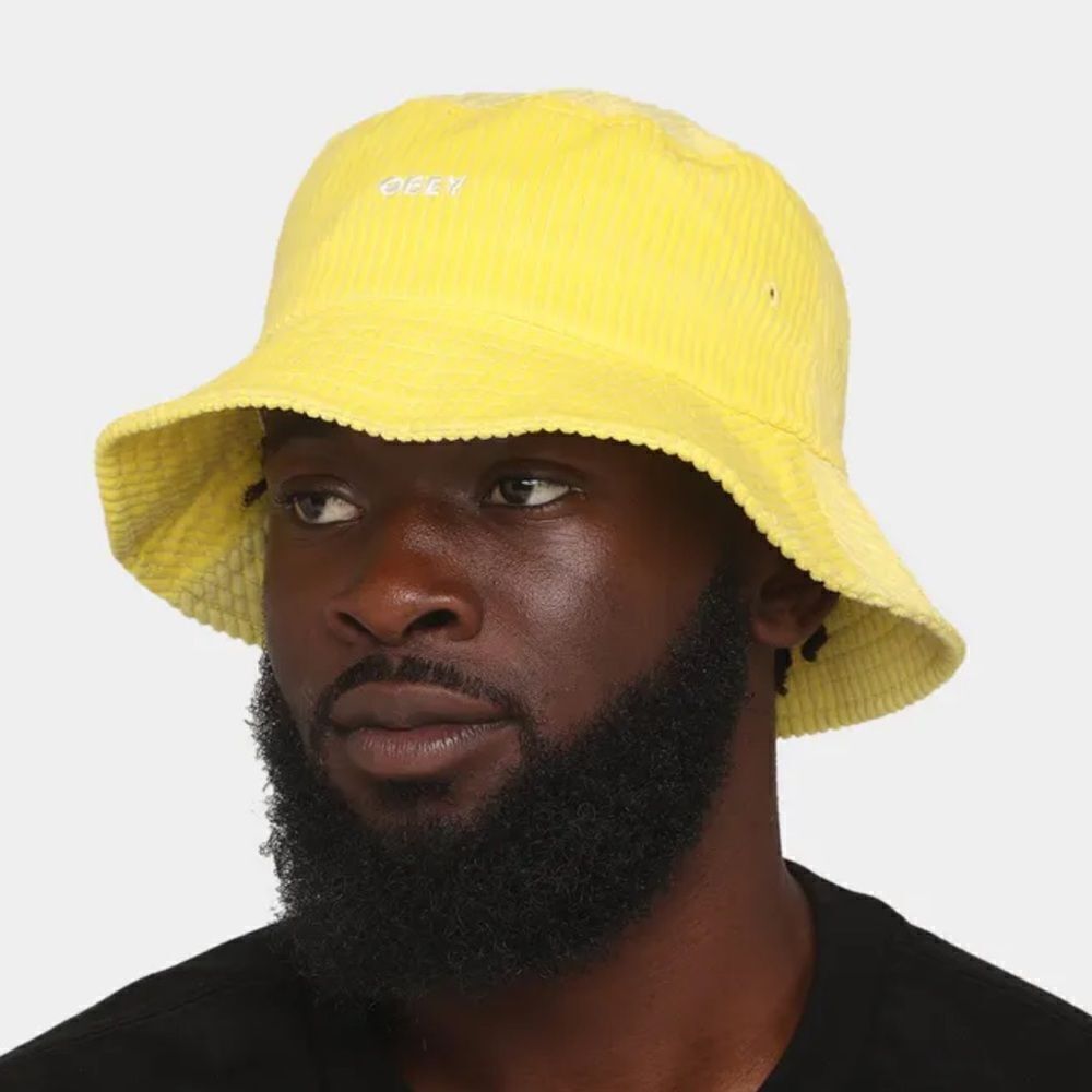 OBEY Unisex OS Butter Yellow Corduroy Bucket Hat